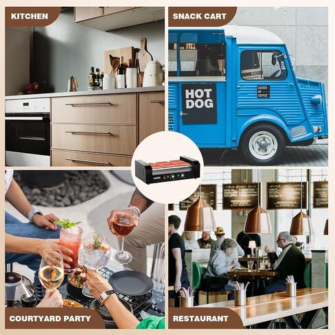 WantJoin Hot Dog Grill Machine, Commercial Electric Hot Dog roller Sausage Machine Hot-dog 7 Roller Grill Cooker Machine (silver) in Saudi Arabia