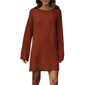 Lianlive Sweater Dress for Women Casual Long Sleeve Knit Dresses Crewneck Pullover Sweaters 2024 Trendy Fall Outfits