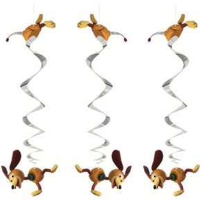 Toy Story Slinky Dog Hanging Swirl Decorations - 26", Silver, 3 Pcs