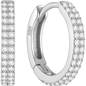 Moissanite Hoop Earrings, 1.0ct D Color Round Cut Lab Created Diamond in Sterling Silver Huggie Earrings Earrings for Women Gifts,Ideal Gifts for Any Occasion