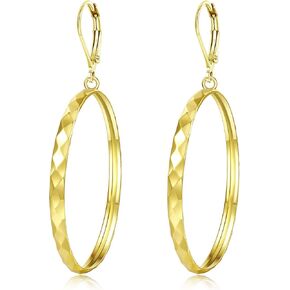 Large Big Hoop Earrings Gold Plated Dangle Drop Earrings for Women Hypoallergenic 50mm
