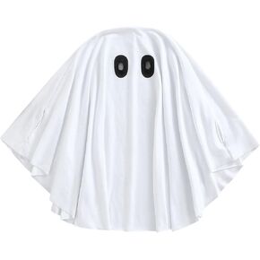 Ayalinggo Toddler Ghost Costume Child Kids Halloween Poncho Boo Outfit White Sheet Cloak Cape Cosplay Performance Clothes