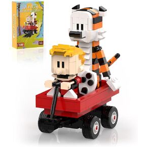 Boy and Tiger Adventure Blocks Set, with Rotatable Device Compatible with Legos, Vintage Comic Characters Model Stocking Stuffer Present for Boys Girls Adults, 358PCS
