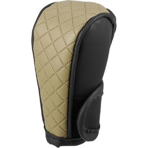 1 Pc Universal Car Shift Knob Cover - Automatic Car Knob Gear Sticky Protector Decorative - Faux Leather Black Beige