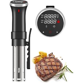 Fityou Sous Vide Cooker 1100W, Thermal Immersion Circulator with Recipe and Adjustable Clamp, Sous Vide Heater with Accurate Temperature & Digital Timer, Ultra Quiet Stainless Steel in Kuwait