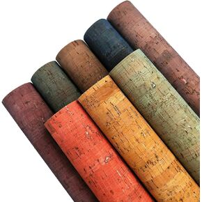 ZAIONE Cork Fabric Faux Leather Sheets 8x12inch A4 Pattern for Bags Making DIY Craft