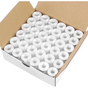 CleverDelights White Size L Prewound Bobbins - 144 Pack - 3/8" x 13/16"