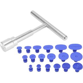 Paintless Dent Removal Kit, 18pcs Dent Pulling Tabs & T‑Bar Hammer Set, Car Dent Puller Remover for Auto Body Damage Repairing