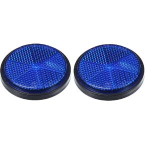 X AUTOHAUX 2 Pcs Universal Round Shape Reflector for Motorcycle Garbage Cans Car Trailer Truck and Bike Blue