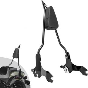 Wsays 24" Tall Sissy Bar Detachable Rear Passenger Backrest Quick Release Gloss Black Compatible with Harley Davidson Softail Fat Bob FXFB 114 FXFBS 2018-2024