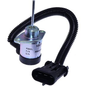 Holdwell Stop Solenoid 6691498 1503ES-12A5UC4S for Bobcat S185 S205 S510 S530 T110 T140 T180 T190 B300 BL370 325 328 329 331 334 335 337 341 430 435 E32 E35 E50 E55 5600 5610 S130 S150 S160 S175