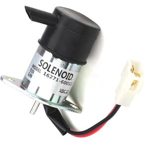 052600-4151 16271-60012 12V Fuel Shutoff Stop Solenoid For Kubota D1105 D1005 V1505 Engine BX2200D BX23D BX2660D BX2670 BX2680 ZD28 ZD1211 ZD331LP ZD326 KX41-2 KX61-2 KX71 KX91-2 F2400 FZ2100 FZ2400