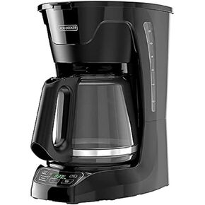 Black+Decker DCM100B 12-Cup Programmable Coffeemaker with Glass Carafe, Black