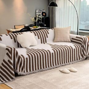 Sofa Covers with Tassel Washable Couch Covers Chenille Anti-Scratch Couch Covers for Sectional Sofa Pet Friendly Couch Protectors for Dogs Anti-Cat Scratch Sofa Cover