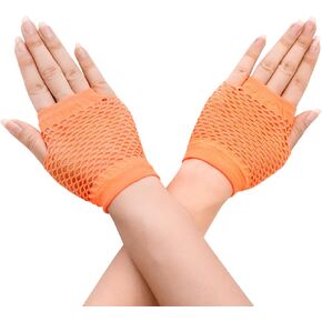 BLMHTWO Short Fishnet Gloves Fingerless Gloves Short Mesh Gloves Nylon Gloves for Women Goth 80s Costume