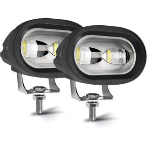 20W Led Motorcycle Light 6D Lens Led Truck Lights Heavy Duty LED Work Light White(Pack of 2)