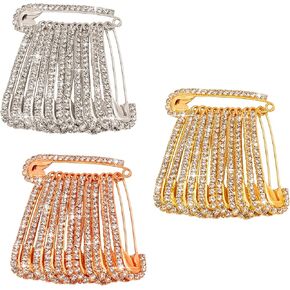 VAMA FASHIONS Stone Safety Pins Brooch Dress Kurtis Pallu Dupatta Chunari Scarf Sarees Pleats Saree Pin for women (Saree pin for pleats)