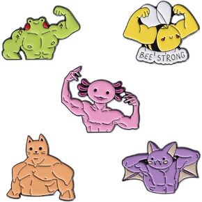 Funny Animal Enamel Pins Set Corgi Frog Goose Cat Themed Badge Pins for Backpack Novelty Lapel Pins for Clothes Cartoon Brooches for Hats Bags Jackets