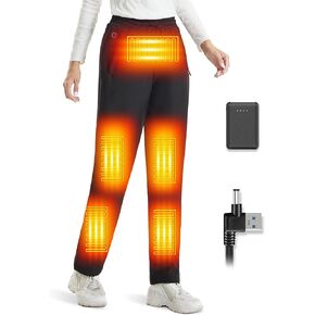 Heated Pants for Men Women with Battery Pack Included DC 7.4V & USB 5V Double Heating, Electric Heated Hiking Pants