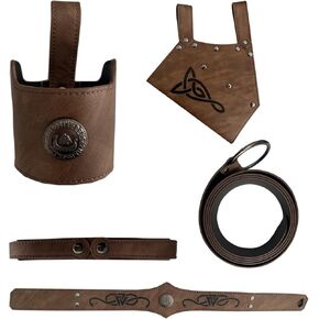 5PCS Renaissance Accessories, Viking Headpiece, Renaissance Belt Mug Strap, Sword Frog for Medieval Halloween Cosplay Costume