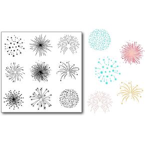 Fireworks Clear Stamps for Card Making or Journaling Different Pattern of Fireworks Silicone Stamps Celebrate New Year Rubber Stamps for Scrapbooking Photo Album Paper Crafts Decoration