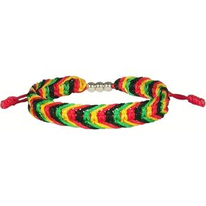 Zigvert Handmade African Flag Colors Bracelet, Tibetan Wrist Wrap Bracelet,African Pride Proud Love, African Flag Color Men And Women bracelets - Adjustable Handmade Thread for Him Or Her