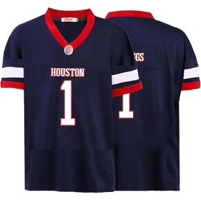 Custom Mens/Youth Football Stitched T-Shirt for Sports Fan Navy/Red