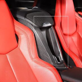 Carbon Fiber Interior Center Control Cover Trim Compatible with 2020-2023 Corvette C8 (Between Seats) Console Waterfall Wireless Phone Charger Cover Trim