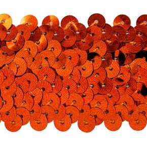 Trims By The Yard 4-Row Metallic Stretch Sequin Trim, 1 1/2-Inch Versatile Sequins for Crafts, Durable Sequin Trim for Costumes, Fashion, and Home Decor, 5 Yards Cut, Orange
