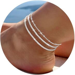 Ankle Bracelets for Women Waterproof Jewelry 18K Gold Plated Anklets for Women Waterproof Womens Anklet Gold Plus Size Ankle Bracelet for Women