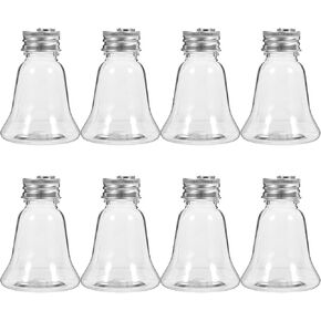 Cabilock Fillable Christmas Ornaments, 10pcs Light Bulb Ornaments Clear Plastic Fillable Clear Jar Craft Ornaments for Candy Water Mlik Juice Bottles -Oval