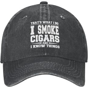 That's What I Do I Smoke Cigars and I Know Things Hat for Women Dad Hat Cool Caps Black