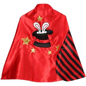 StoryBook Wishes Reversible Red and Black Striped Magician Cape with Top Hat Embroidery