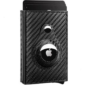 Mens Wallet with RFID Blocking Technology, Slim Smart Wallet for Minimalist Carbon Fiber Leather (Airtag Not Included)