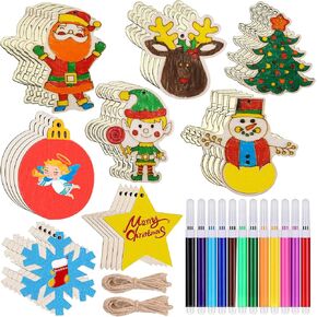 40Pcs Unfinished Wooden Cutouts, Spring 8 Styles Wood Butterfly Flower Bee Slices, Blank Wooden Paint Crafts, DIY Wooden Paint Crafts for Kids Painting School Home Holiday Party