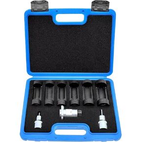 Strut Nut Socket 16mm 18mm 19mm 21mm 22mm 24mm with Suspension Strut Knuckle Spreader 5.0 – 10.5 mm Tool with12 Point 1/2" Drive Suspension Strut Spreader Socket 9pc Shock Absorber Tool