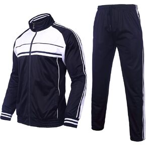 Men's Tracksuits 2 Piece Sweatsuits for Men Set Casual Athletic Jogging Warm Full Zip Long Sleeve Sweat Suits with Pockets (Gray&Black,5XL)