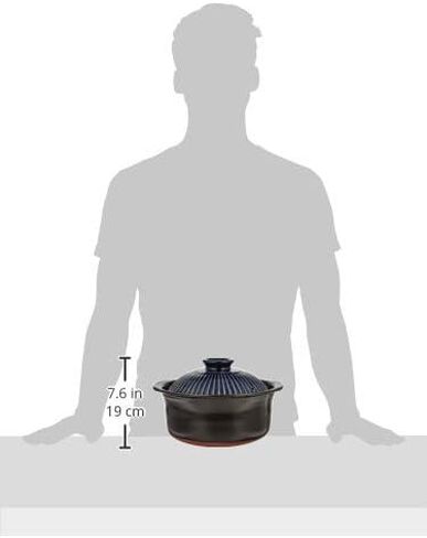Ginpo Pottery Chrysanthemum Rice Earthenware Pot (2 Cups, Cooking, Lapis), Banko Ware Double Lid Earthenware Pot, Rice Cooking, Ginpo Rice Cooker in Kuwait