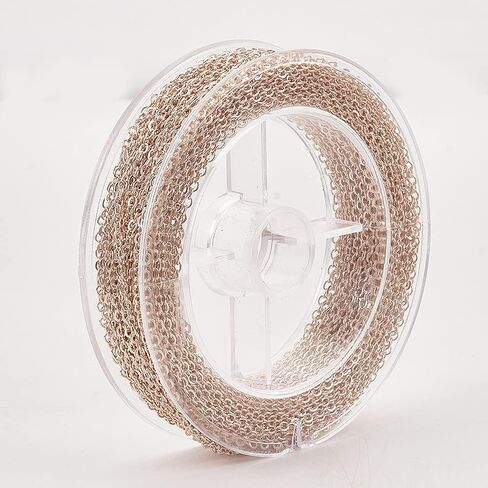 1 Roll 40Ft 2.2X1.7Mm Cable Link Chain with Lobster Clasps Jump Rings for Necklace Earrings Bracelets Jewelry Making Art Craft (KC Gold) in Saudi Arabia