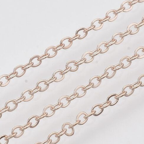 1 Roll 40Ft 2.2X1.7Mm Cable Link Chain with Lobster Clasps Jump Rings for Necklace Earrings Bracelets Jewelry Making Art Craft (KC Gold) in Saudi Arabia
