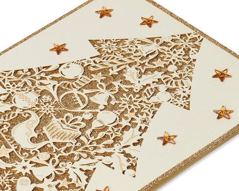 Papyrus Boxed Christmas Cards with Envelopes, Joyful Christmas and Wonderful New Year, Gold Christmas Tree (8-Count) in Saudi Arabia