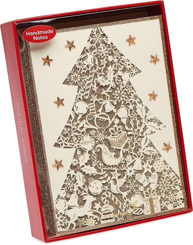 Papyrus Boxed Christmas Cards with Envelopes, Joyful Christmas and Wonderful New Year, Gold Christmas Tree (8-Count) in Saudi Arabia