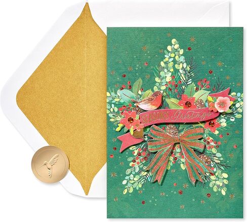 Papyrus Boxed Christmas Cards with Envelopes, Joyful Christmas and Wonderful New Year, Gold Christmas Tree (8-Count) in Saudi Arabia