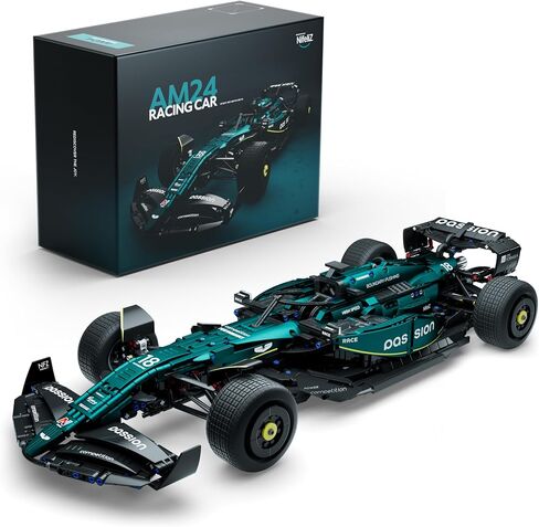 مجموعة بناء نموذج سيارة السباق والساعة من Nifeliz AM24 Formula 1، مجموعة قابلة للتجميع بمقياس 1:8 للبالغين، نموذج بناء وعرض مفصل أصلي لديكور المنزل أو المكتب (2351+486 قطعة، NF10279) in Kuwait