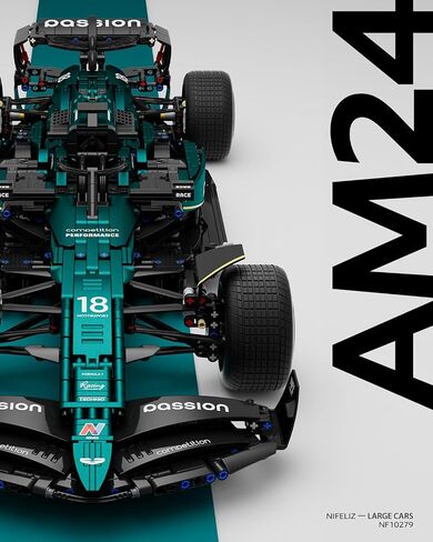 مجموعة بناء نموذج سيارة السباق والساعة من Nifeliz AM24 Formula 1، مجموعة قابلة للتجميع بمقياس 1:8 للبالغين، نموذج بناء وعرض مفصل أصلي لديكور المنزل أو المكتب (2351+486 قطعة، NF10279) in Kuwait