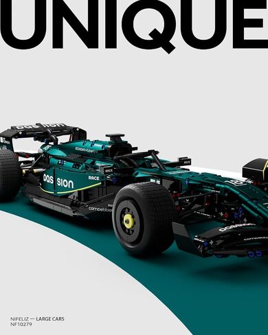 مجموعة بناء نموذج سيارة السباق والساعة من Nifeliz AM24 Formula 1، مجموعة قابلة للتجميع بمقياس 1:8 للبالغين، نموذج بناء وعرض مفصل أصلي لديكور المنزل أو المكتب (2351+486 قطعة، NF10279) in Kuwait