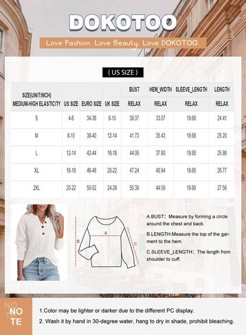 Dokotoo Womens Sweaters 2024 Casual Long Sleeve V Neck Textured Button Fall Sweater Loose Fit Pullover Jumper Tops in Saudi Arabia
