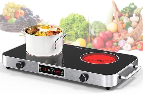 VBGK Electric Ceramic Cooktop, Electric Stove Top with Touch Control, 9 Power Levels, Kids Lock & Timer, Hot Surface Indicator, Overheat Protection,110V induction cooktop in Saudi Arabia