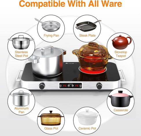 VBGK Electric Ceramic Cooktop, Electric Stove Top with Touch Control, 9 Power Levels, Kids Lock & Timer, Hot Surface Indicator, Overheat Protection,110V induction cooktop in Saudi Arabia