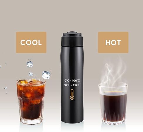 Portable French Press Car-Go Coffee Maker Vacuum Insulated Travel Coffee Mug Cup, Hot/Cold Brew Coffee Press With Unique Filter Stainless Steel Tea Maker Coffee Pot Outdoor Camping Bottle, 320ml/11oz in Kuwait